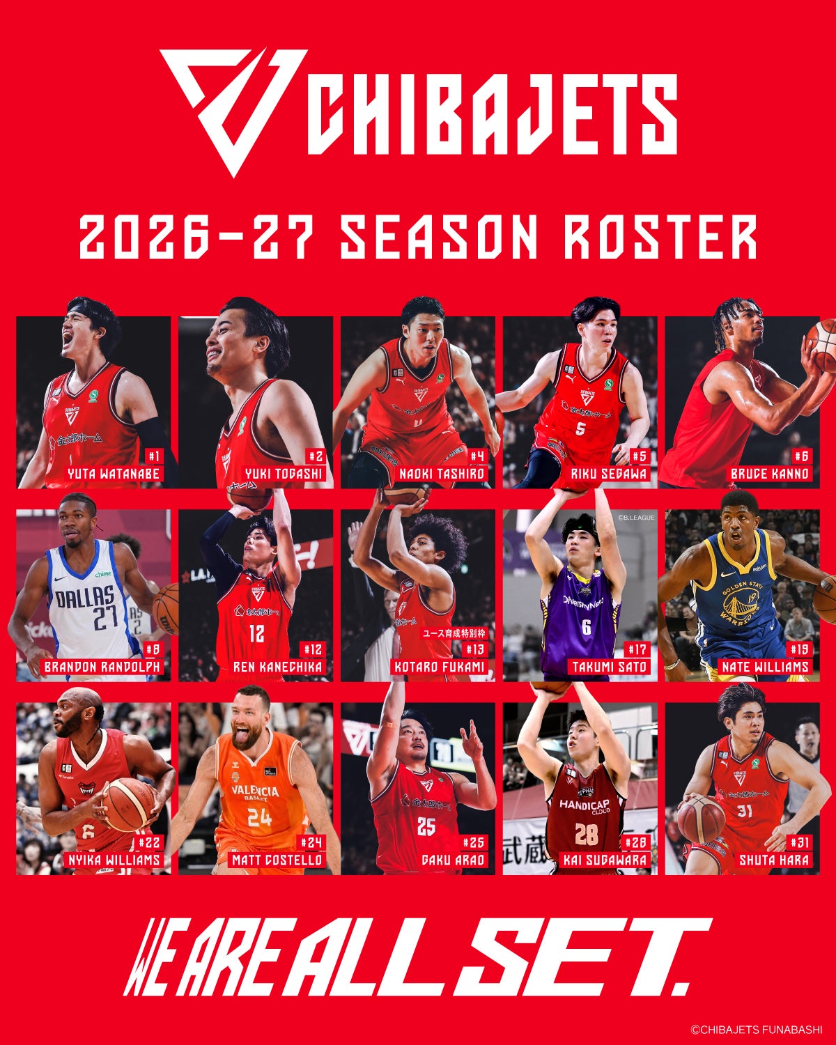 B.LEAGUE 2026-27シーズン　ロスター決定のお知らせ