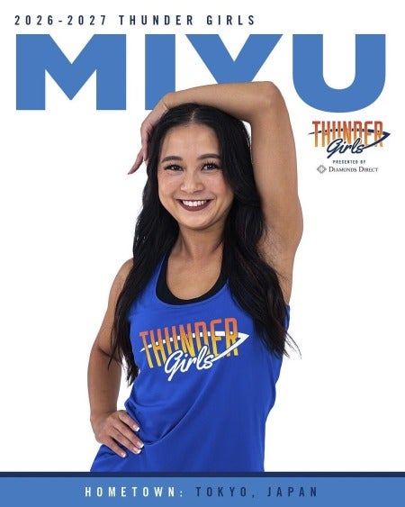 元STAR JETS「Miyu」が NBAオクラホマシティ・サンダー公式チアダンスチーム「Thunder Girls（サンダーガールズ）」に加入決定のお知らせ